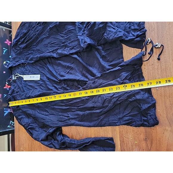 Tribekka 44 Draped Open Front Cardigan sweater black size 3x - Picture 6 of 8